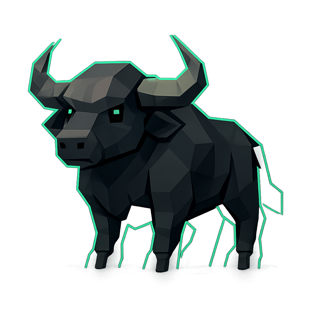 Trau the low-poly water buffalo mascot